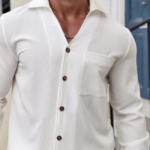 Manfinity KASUA Loose Fit Men??s Solid Color Shirt With Patched Pocket & Pants - Image 5