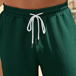 Manfinity KASUA Men??s Solid Color Casual Bermuda Shorts With Pockets - Image 7