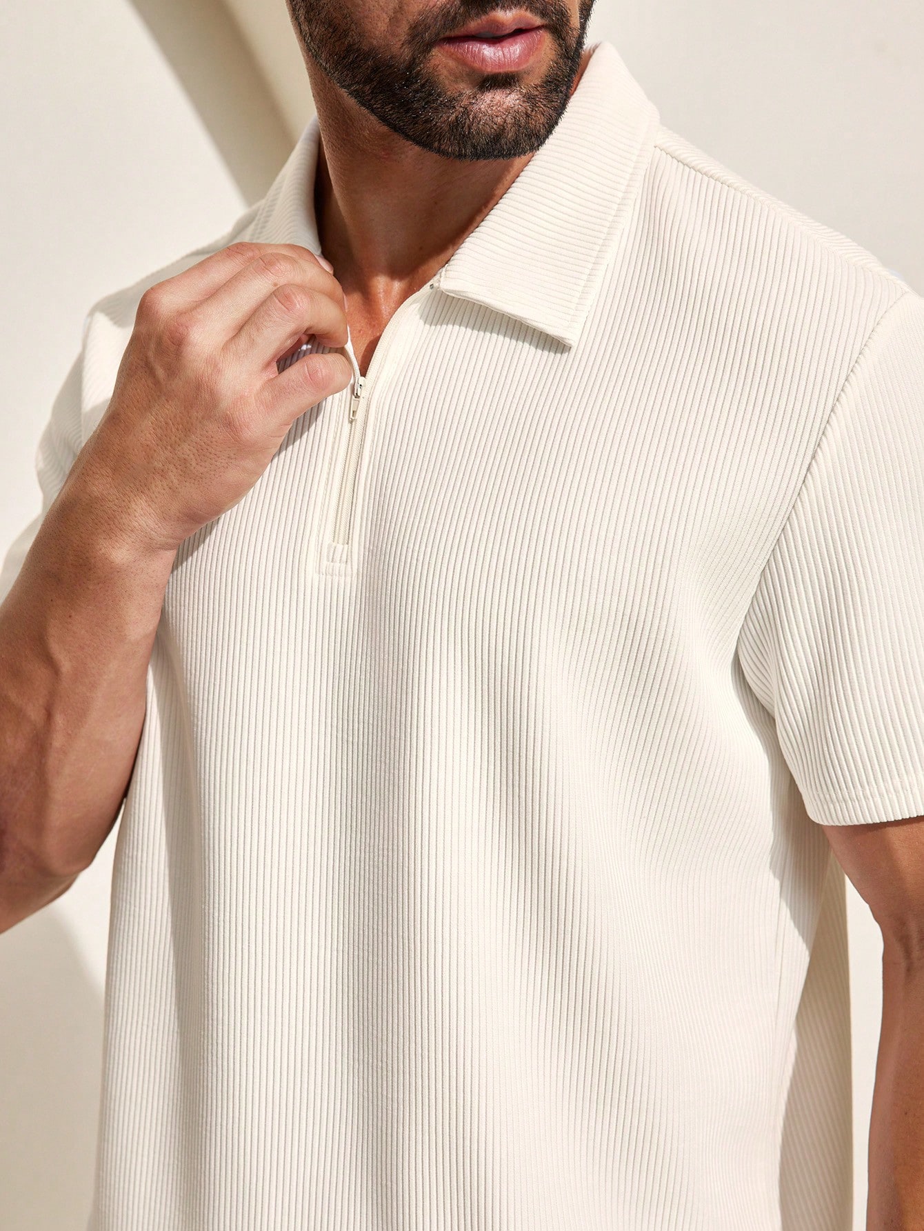 Manfinity KASUA Men??s Summer Casual Solid Color Polo Shirt And Shorts Set - Image 5