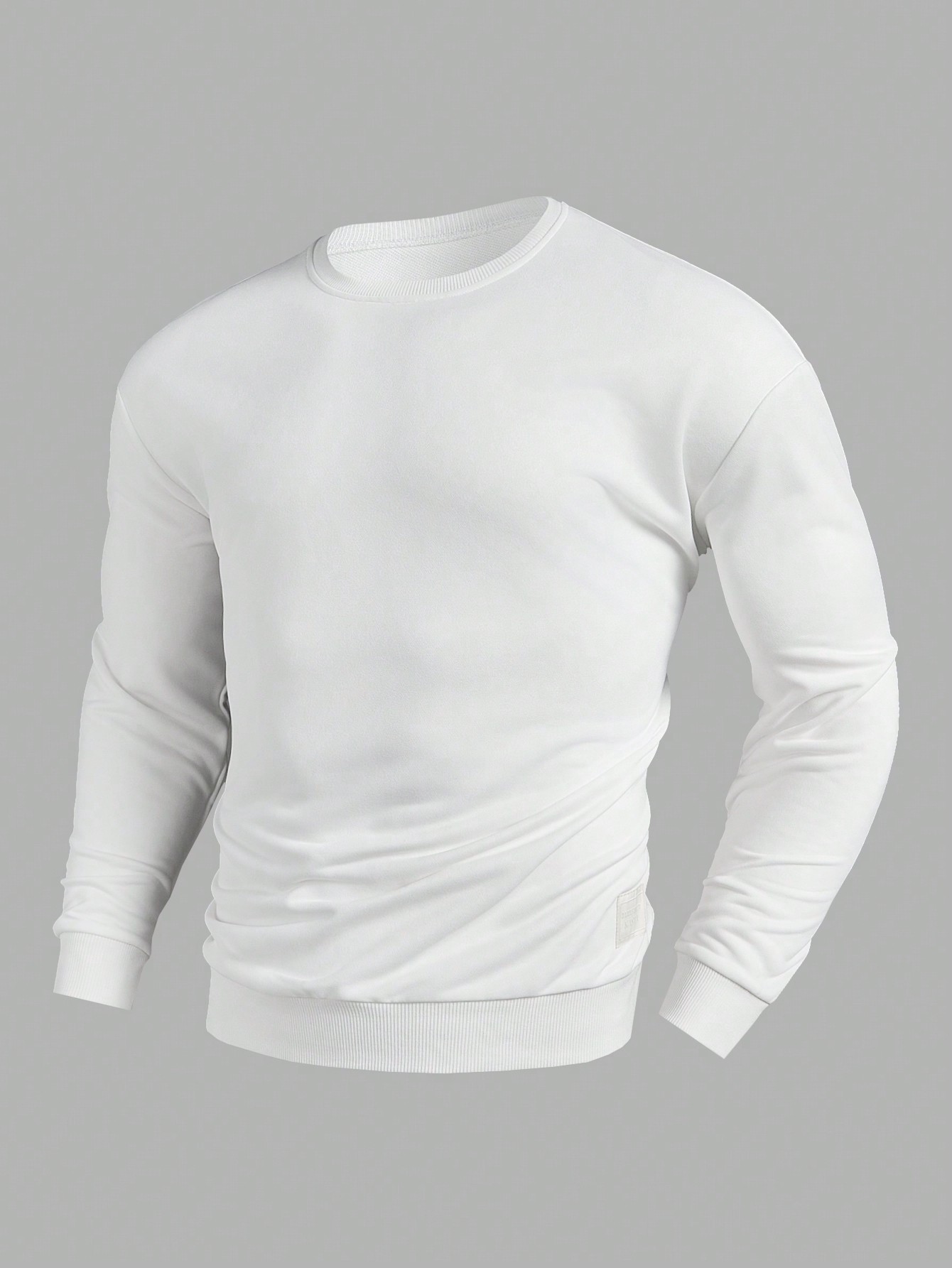 Manfinity KASUA Men??s Casual Drop Shoulder White Sweatshirt, Spring/Autumn - Image 1