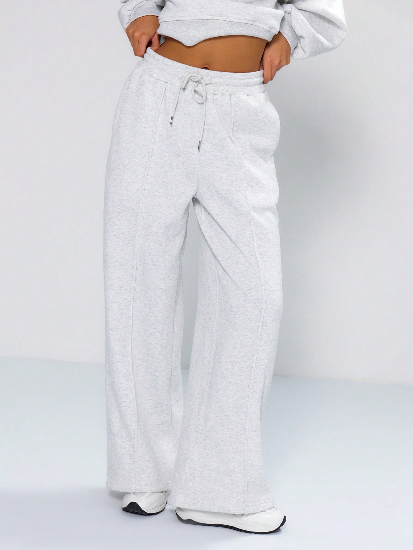 MUSERA Pintuck Detail Wide Leg Joggers - Image 3