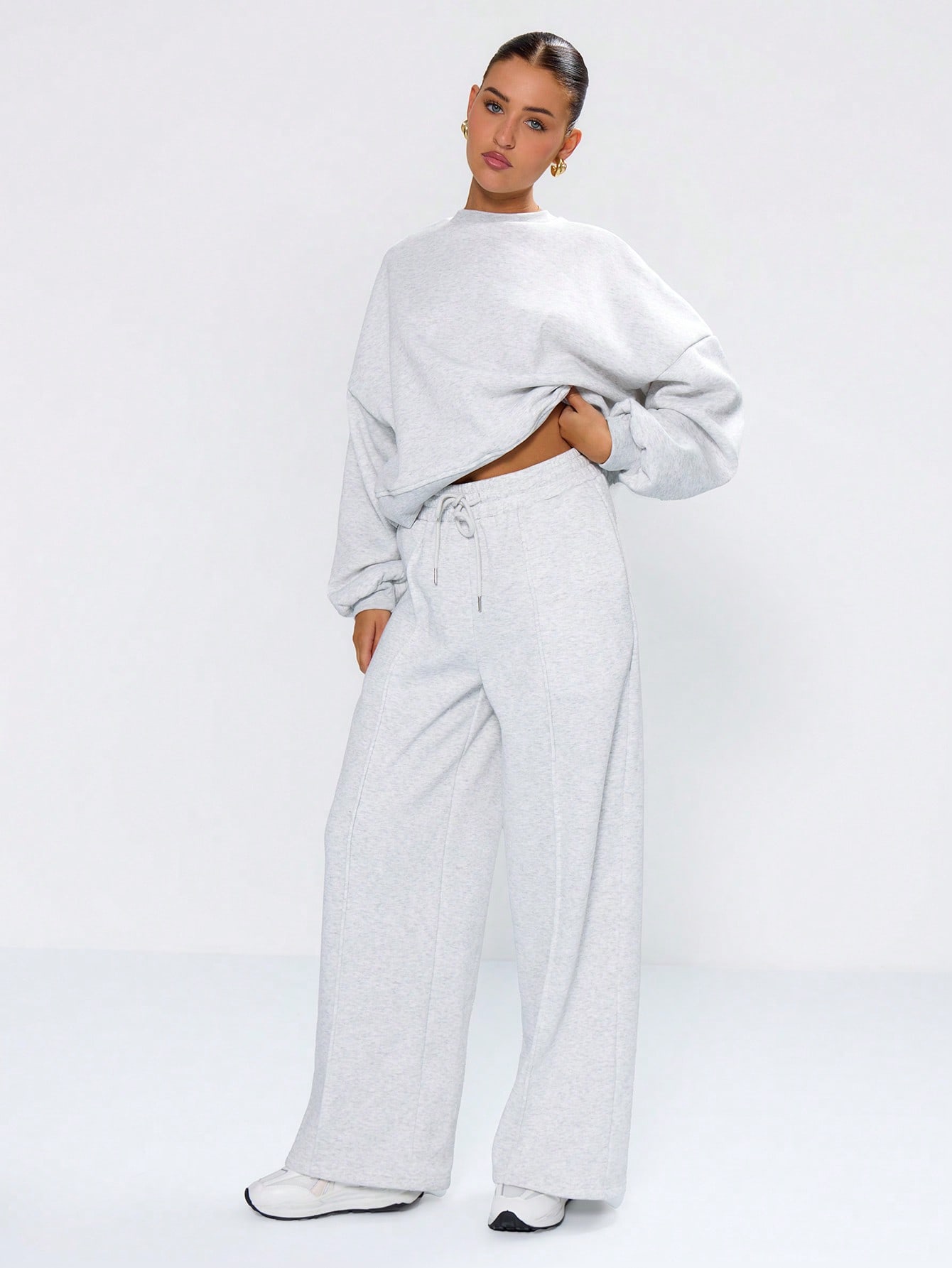 MUSERA Pintuck Detail Wide Leg Joggers - Image 5