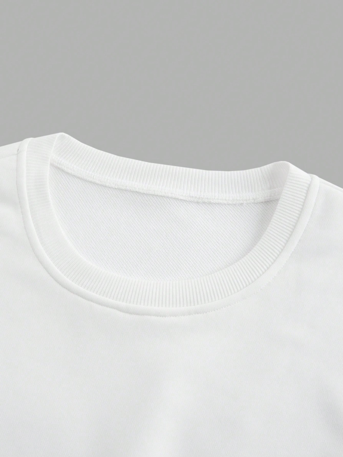 Manfinity KASUA Men??s Casual Drop Shoulder White Sweatshirt, Spring/Autumn - Image 4