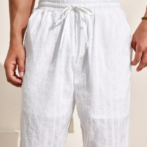 Manfinity KASUA Men??s Swiss Dot Drawstring Pocket Straight-Leg Daily Casual Pants - Image 9
