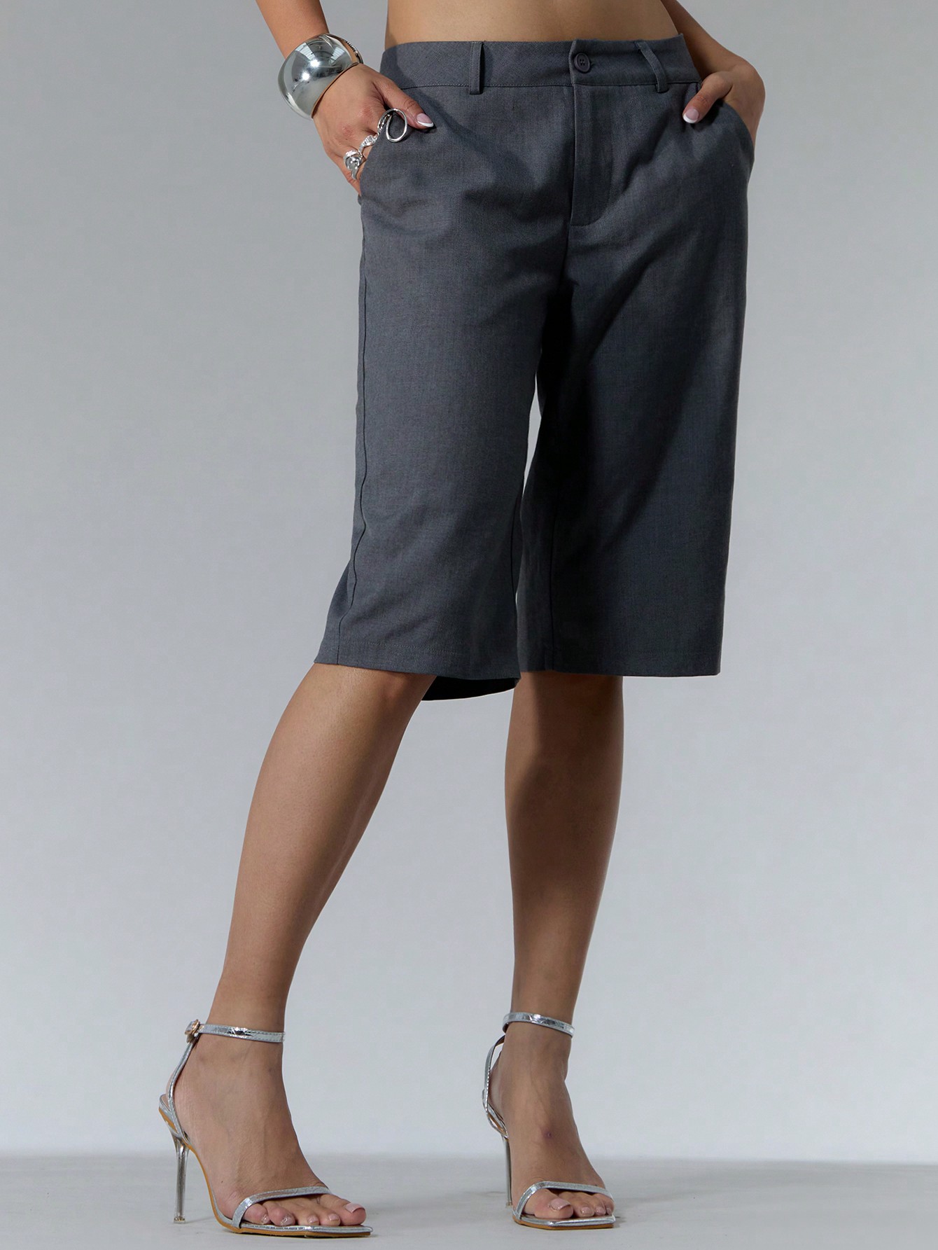 MUSERA Business Woven Tailored Longline Shorts - Image 1