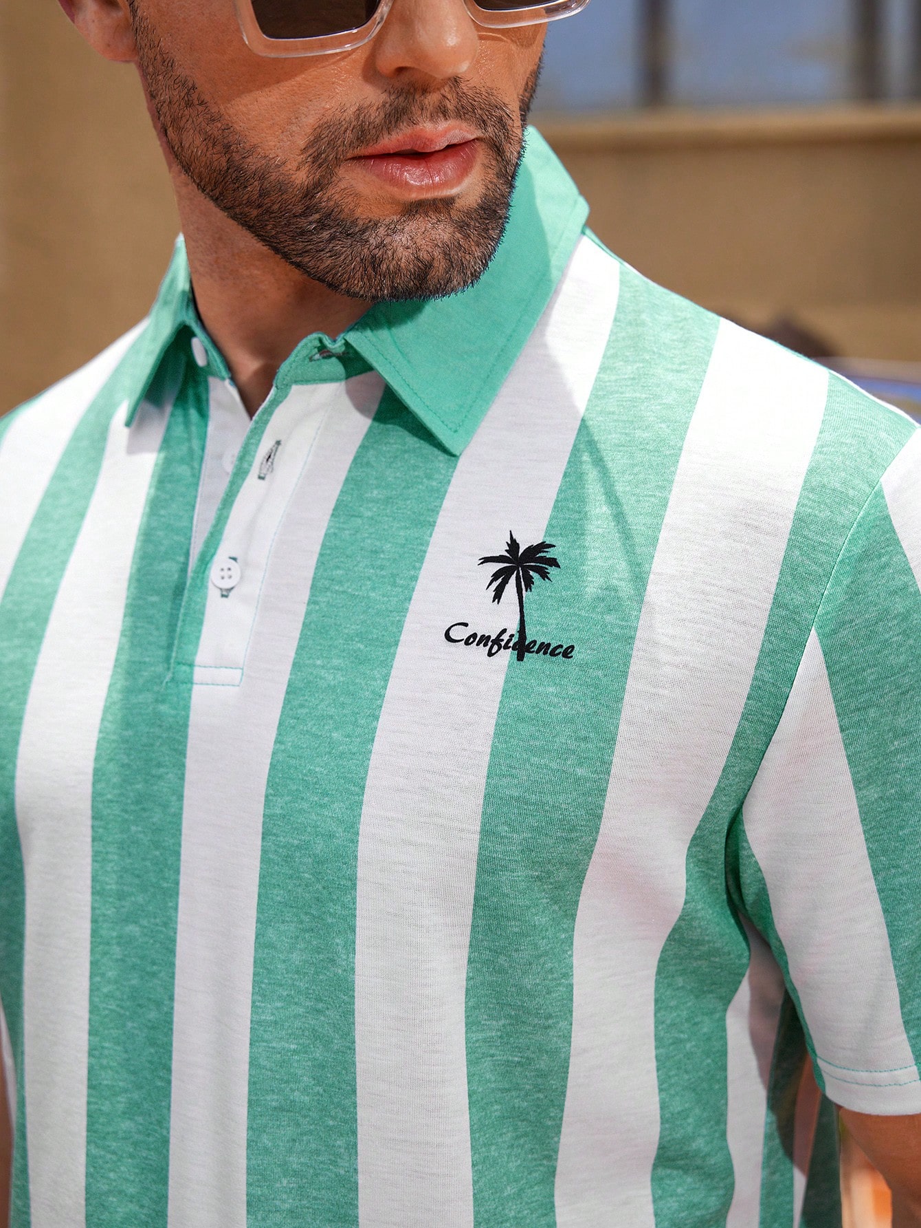 Manfinity KASUA Men??s Fashionable Striped Short Sleeve Polo Shirt With Color Block Design - Image 6