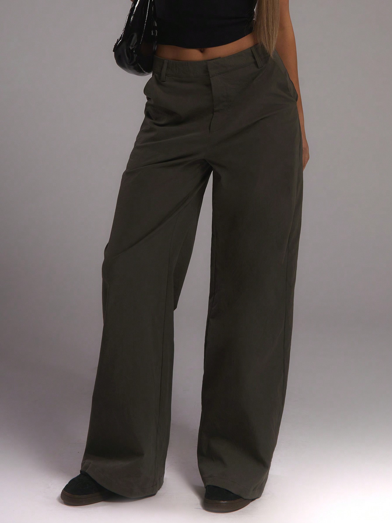 MUSERA Fall Clothes Twill Slouch Fit Wide Leg Trousers - Image 1