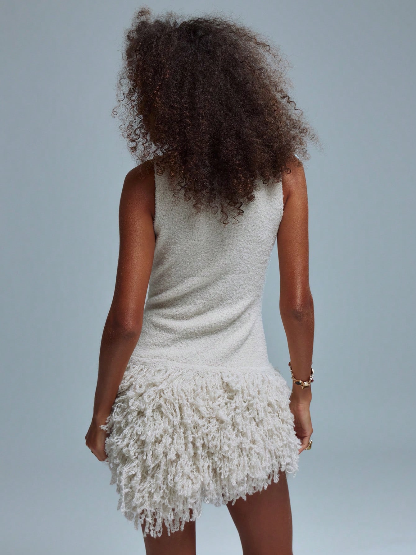 MUSERA MUSERA Drop Hem Knit Fluffy Sweater Dress - Image 3