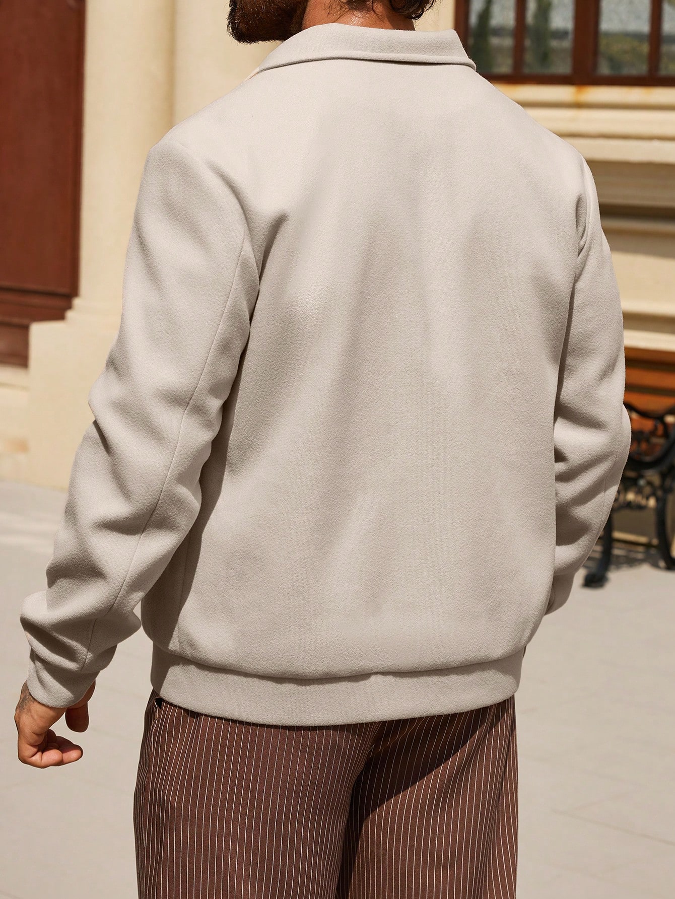 Manfinity KASUA Men??s Long Sleeve Button-Up Minimalist Casual Woolen Jacket - Image 2