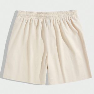 Manfinity KASUA Men??s Solid Drawstring Waist Shorts Sweat Cool Daddy Plain Khaki Vacation Casual Friends - Image 2
