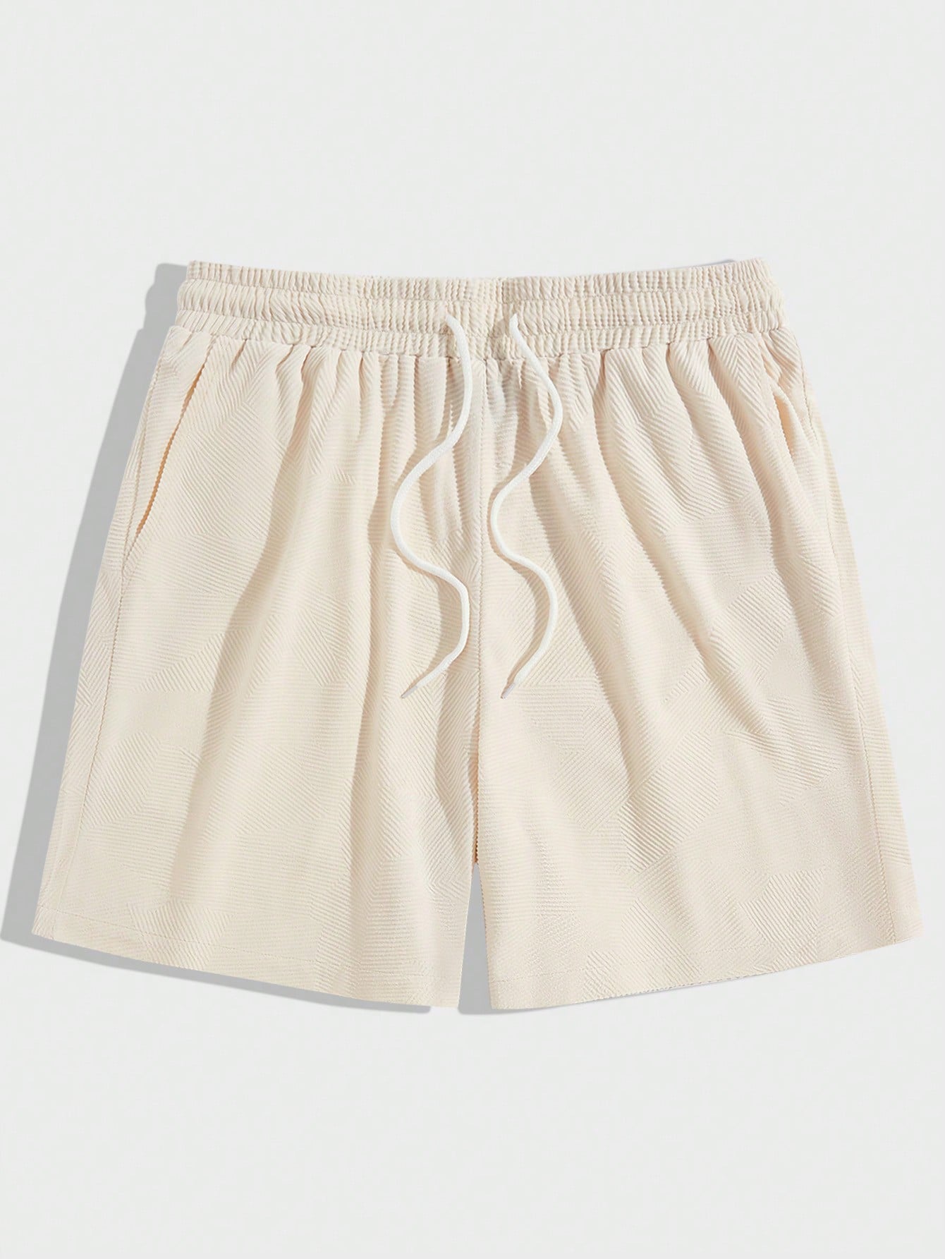 Manfinity KASUA Men??s Solid Drawstring Waist Shorts Sweat Cool Daddy Plain Khaki Vacation Casual Friends - Image 5