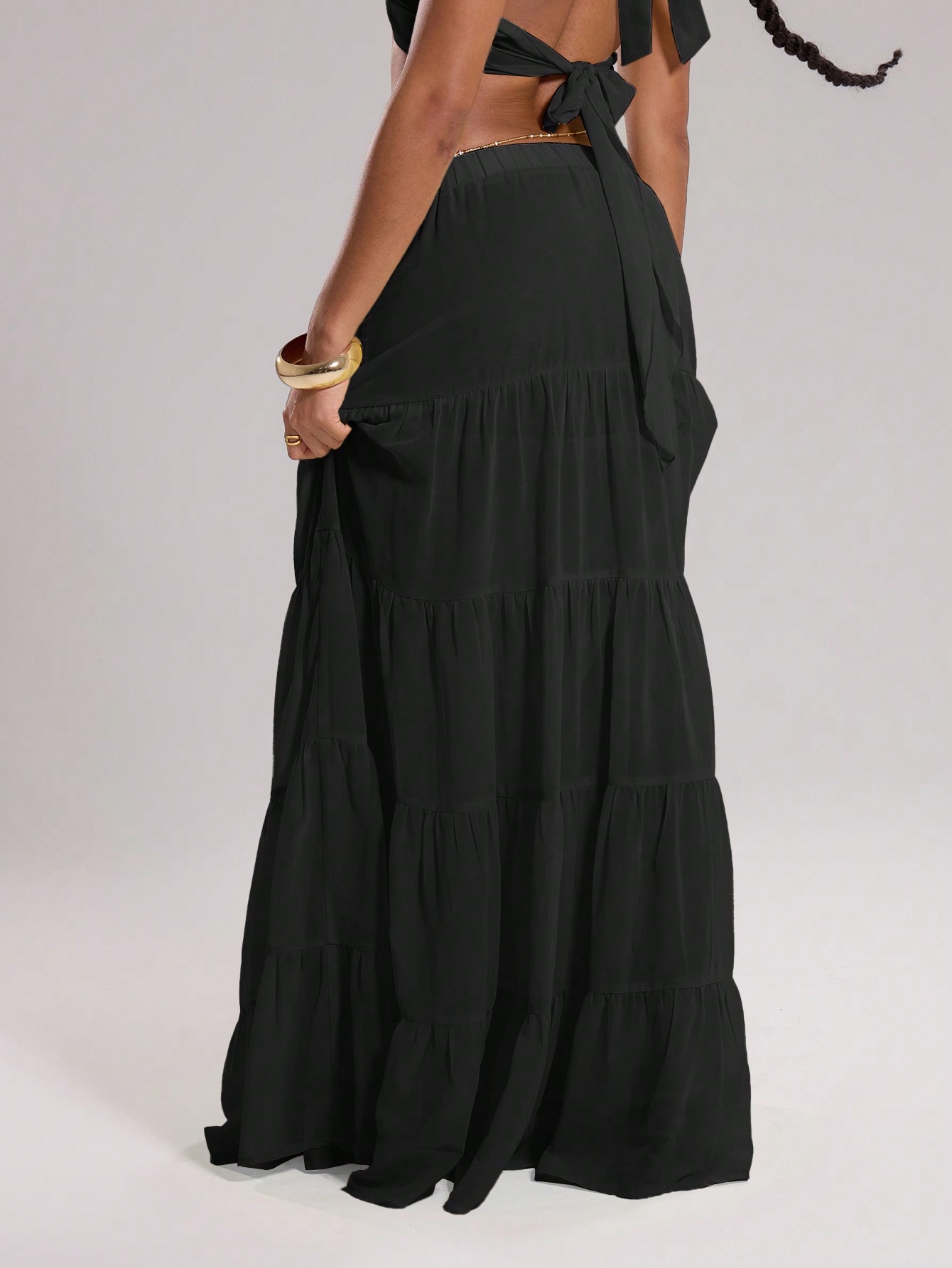 MUSERA Boho Chiffon Tiered Maxi Skirt - Image 2