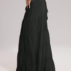 MUSERA Boho Chiffon Tiered Maxi Skirt - Image 4
