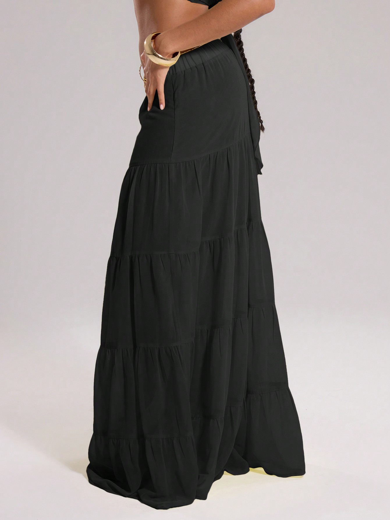 MUSERA Boho Chiffon Tiered Maxi Skirt - Image 4