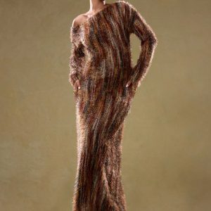 MUSERA Fall Clothes,Fall Clothes,Vintage Look Off The Shoulder Knit Maxi Dress - Image 1