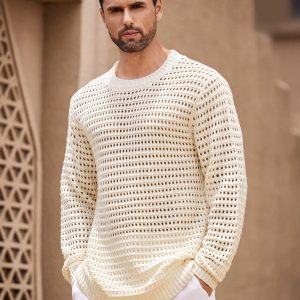 Manfinity KASUA Men??s Solid Color Minimalist Daily Knitted Pullover Sweater