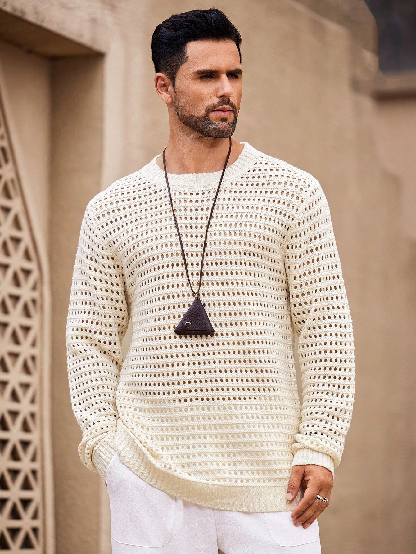Manfinity KASUA Men??s Solid Color Minimalist Daily Knitted Pullover Sweater - Image 4