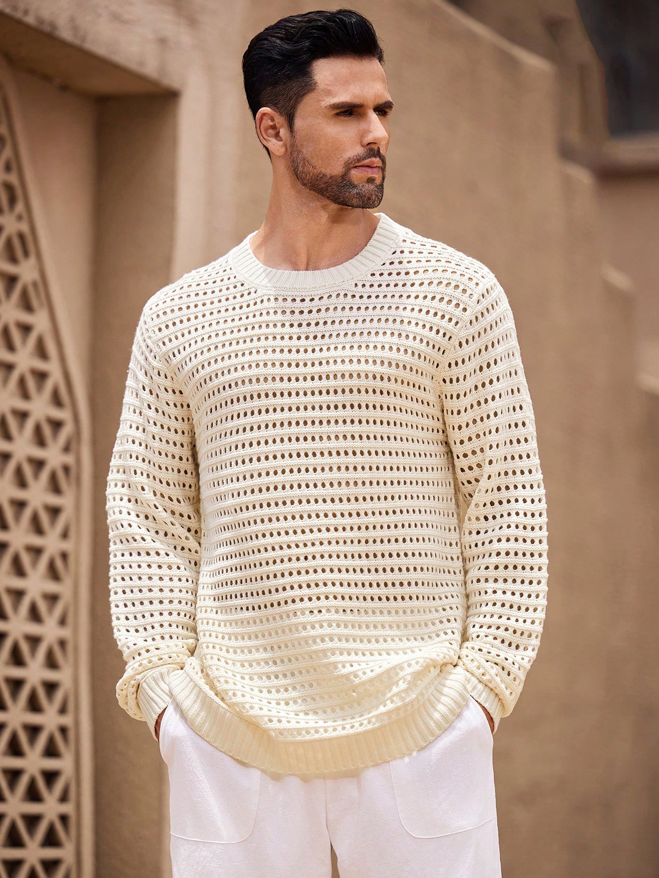 Manfinity KASUA Men??s Solid Color Minimalist Daily Knitted Pullover Sweater - Image 5