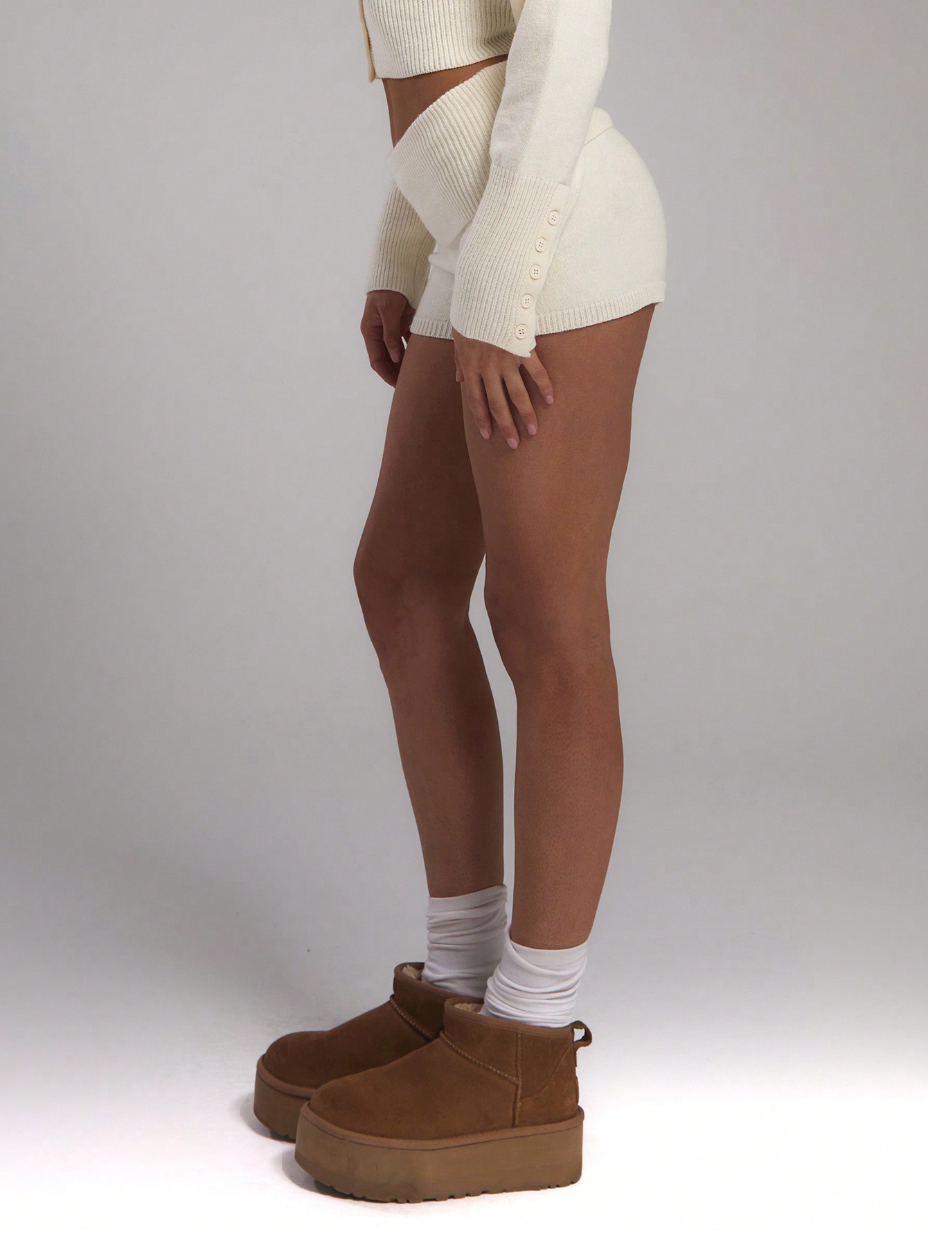 MUSERA Knitted Foldover Waistband Hotpants - Image 3