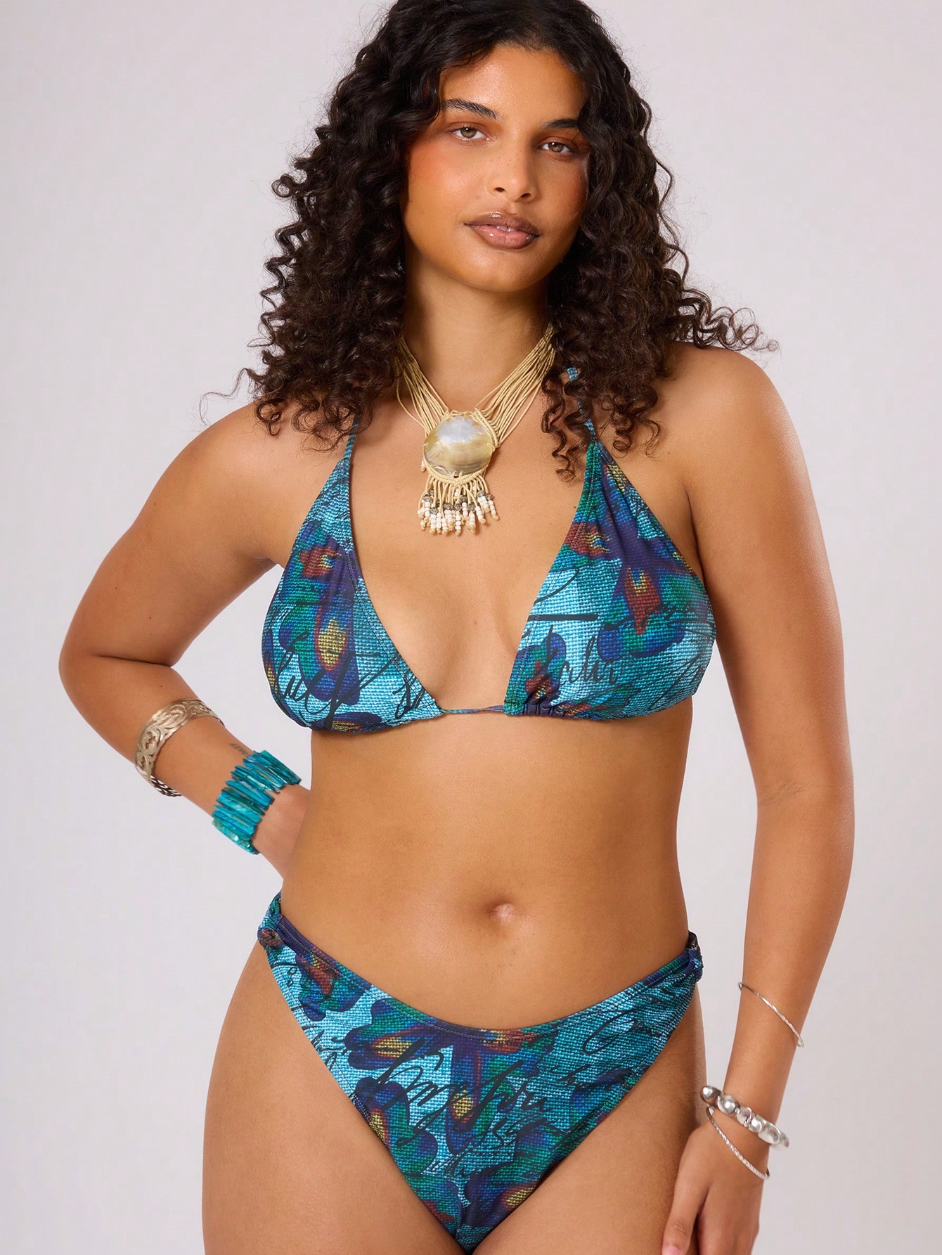 MUSERA Plus SizeSummer Beach Allover Print Bikini Bottom - Image 3