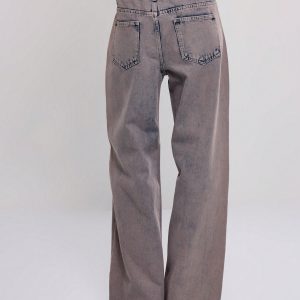 MUSERA Low Rise Front Pleat Straight Leg Jeans - Image 2