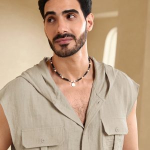 Manfinity KASUA Men??s Summer Solid Color Workwear Hooded Short Sleeve Casual Shirt With Pockets - Image 3