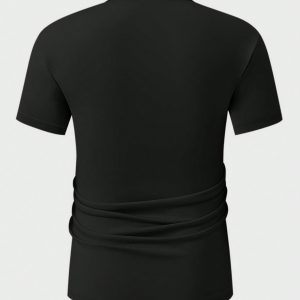 Manfinity KASUA Men??s Solid Color Half-Placket Zipper Short Sleeve Polo T-Shirt And Drawstring Waist Shorts Set, Summer - Image 4