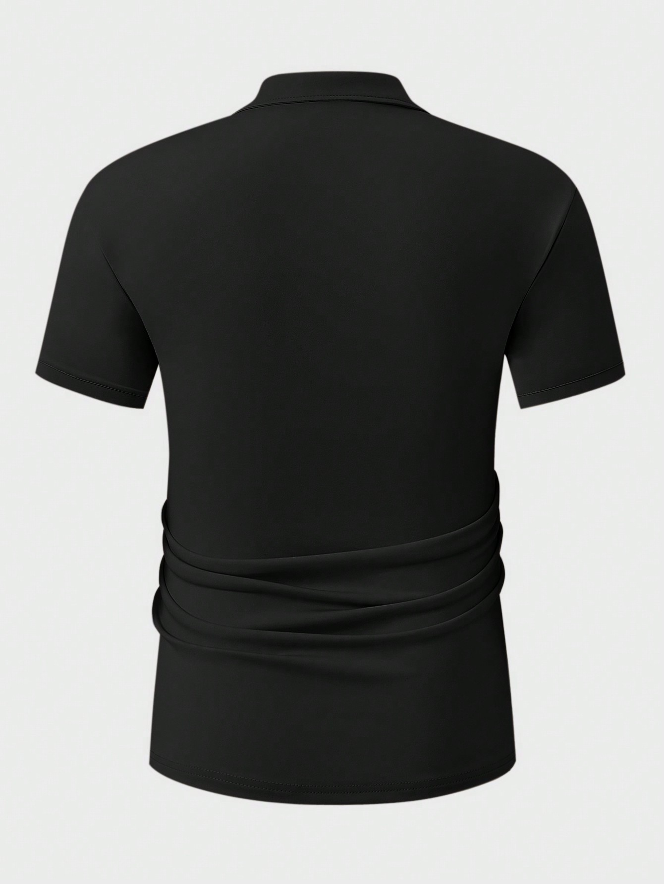 Manfinity KASUA Men??s Solid Color Half-Placket Zipper Short Sleeve Polo T-Shirt And Drawstring Waist Shorts Set, Summer - Image 4