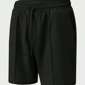 Manfinity KASUA Men??s Solid Color Half-Placket Zipper Short Sleeve Polo T-Shirt And Drawstring Waist Shorts Set, Summer - Image 6