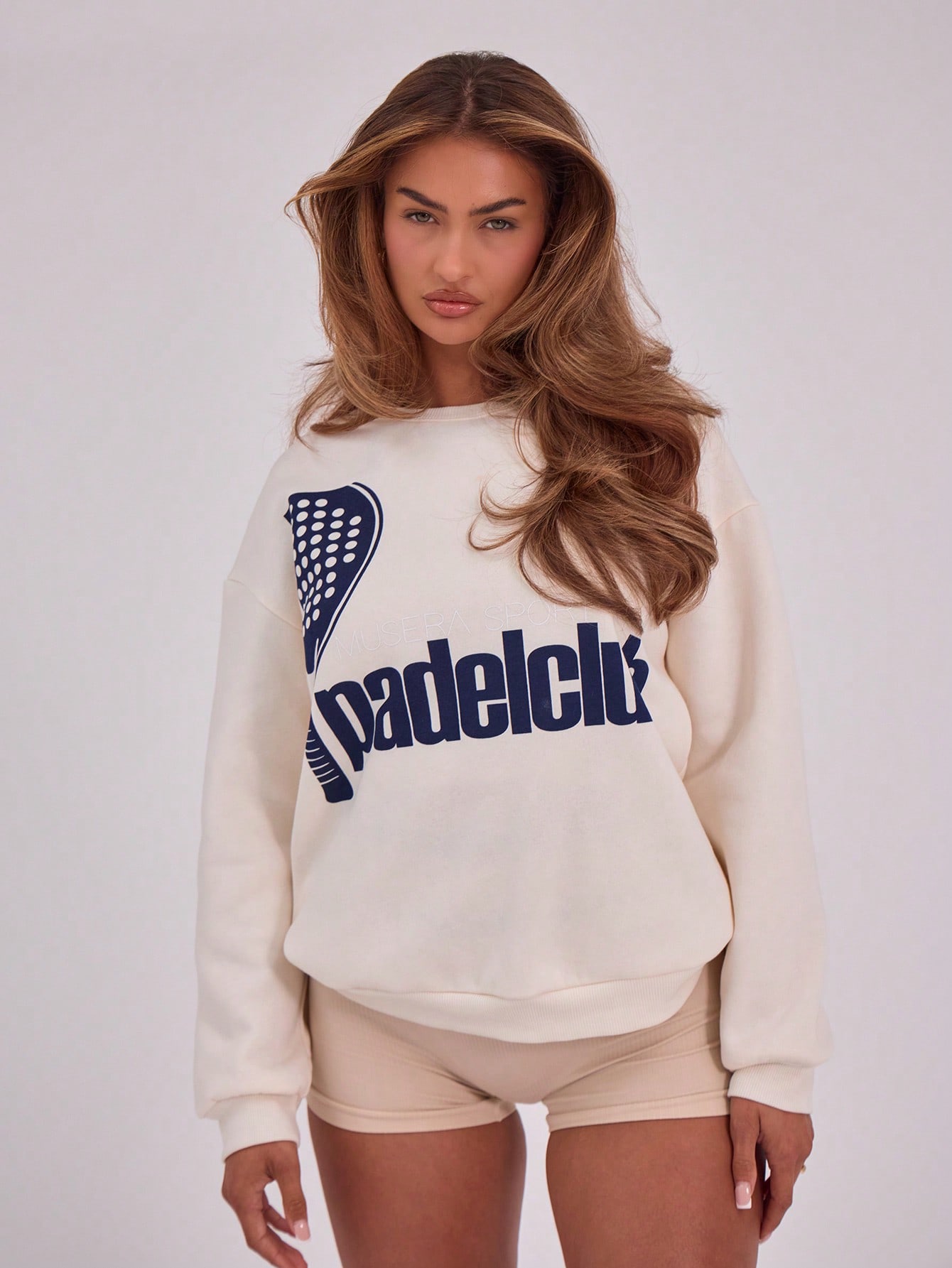 MUSERA Padel Club Print Crew Neck Only Fall Sweatshirts - Image 1