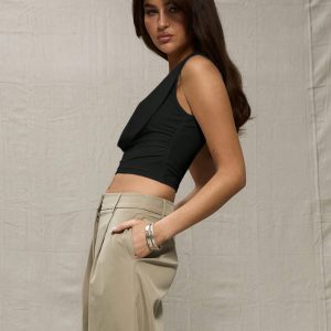 MUSERA Black Lace Bra Insert Crop Top - Image 4