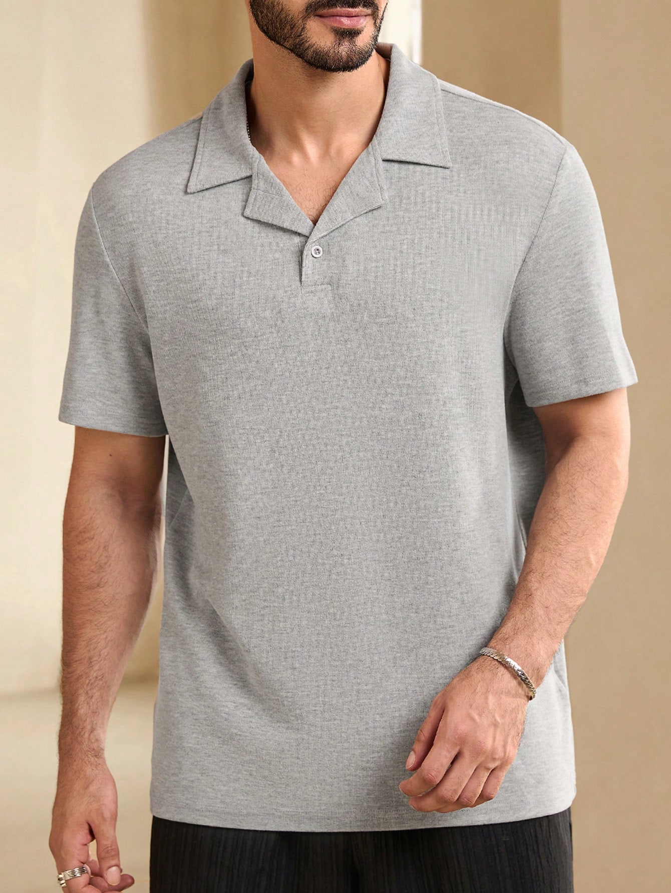 Manfinity KASUA Men Summer Solid Color Short Sleeve Casual Commuter Polo Shirt - Image 1