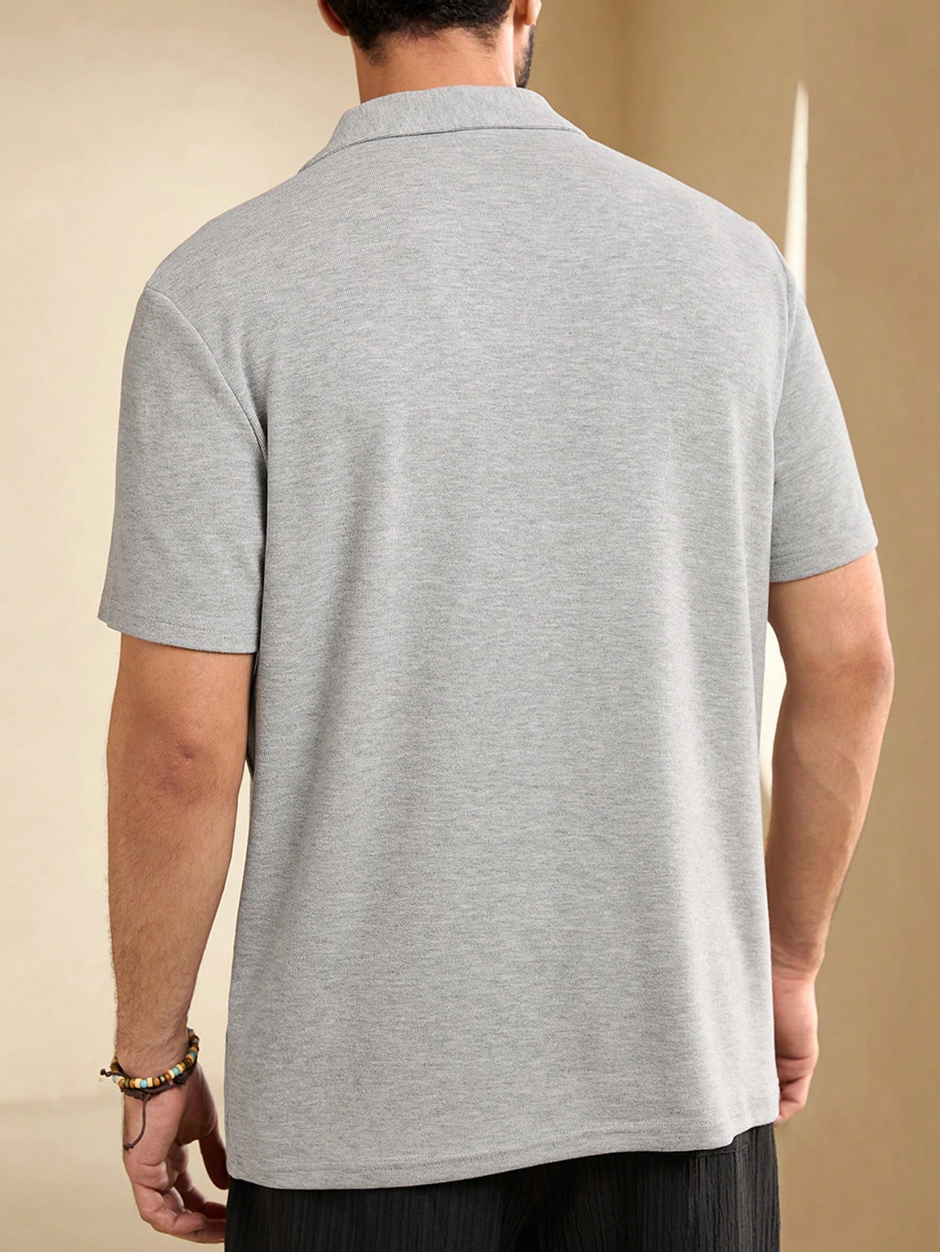 Manfinity KASUA Men Summer Solid Color Short Sleeve Casual Commuter Polo Shirt - Image 2