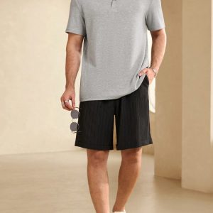 Manfinity KASUA Men Summer Solid Color Short Sleeve Casual Commuter Polo Shirt - Image 3