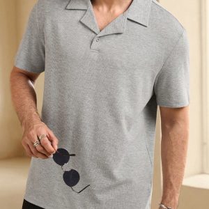 Manfinity KASUA Men Summer Solid Color Short Sleeve Casual Commuter Polo Shirt - Image 5