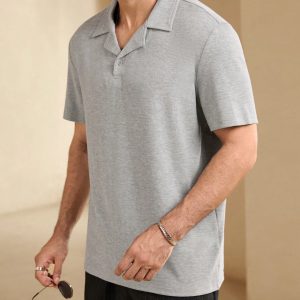 Manfinity KASUA Men Summer Solid Color Short Sleeve Casual Commuter Polo Shirt - Image 6