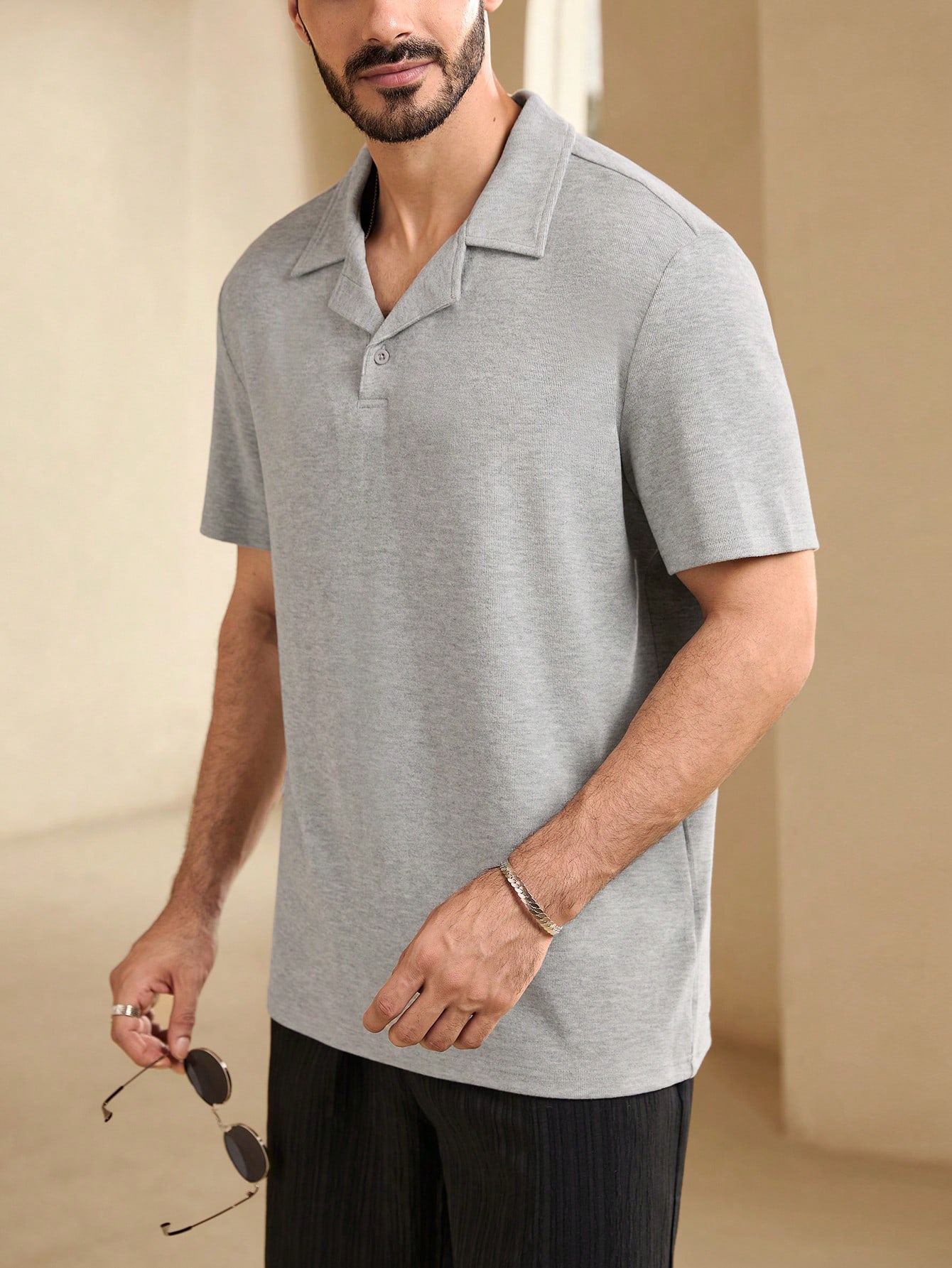 Manfinity KASUA Men Summer Solid Color Short Sleeve Casual Commuter Polo Shirt - Image 6