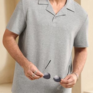 Manfinity KASUA Men Summer Solid Color Short Sleeve Casual Commuter Polo Shirt - Image 7