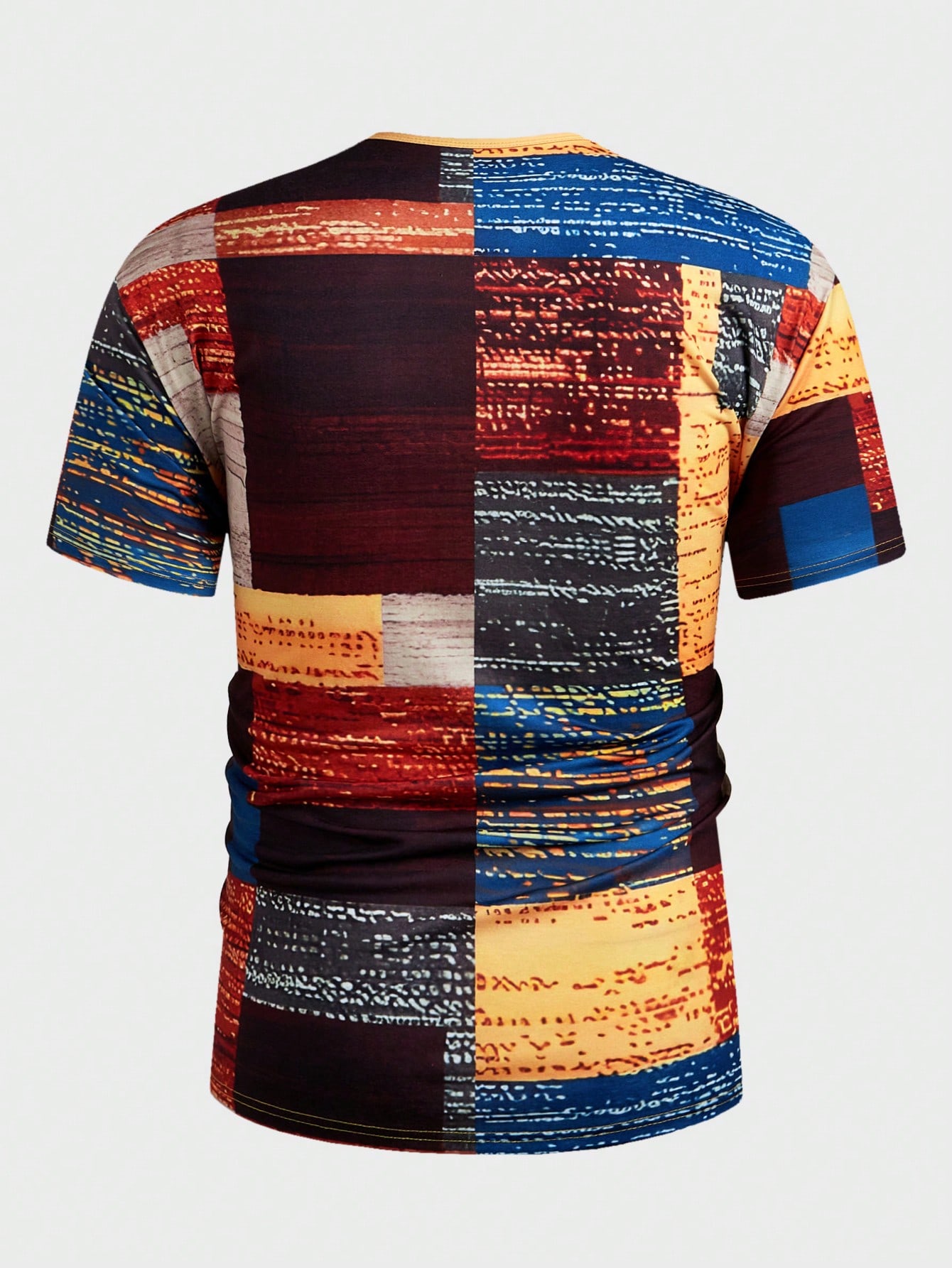 Manfinity KASUA Men??s Casual Henry Neck Short Sleeve T-Shirt, Multi-Color, Summer - Image 2