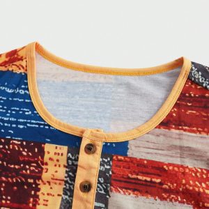 Manfinity KASUA Men??s Casual Henry Neck Short Sleeve T-Shirt, Multi-Color, Summer - Image 3