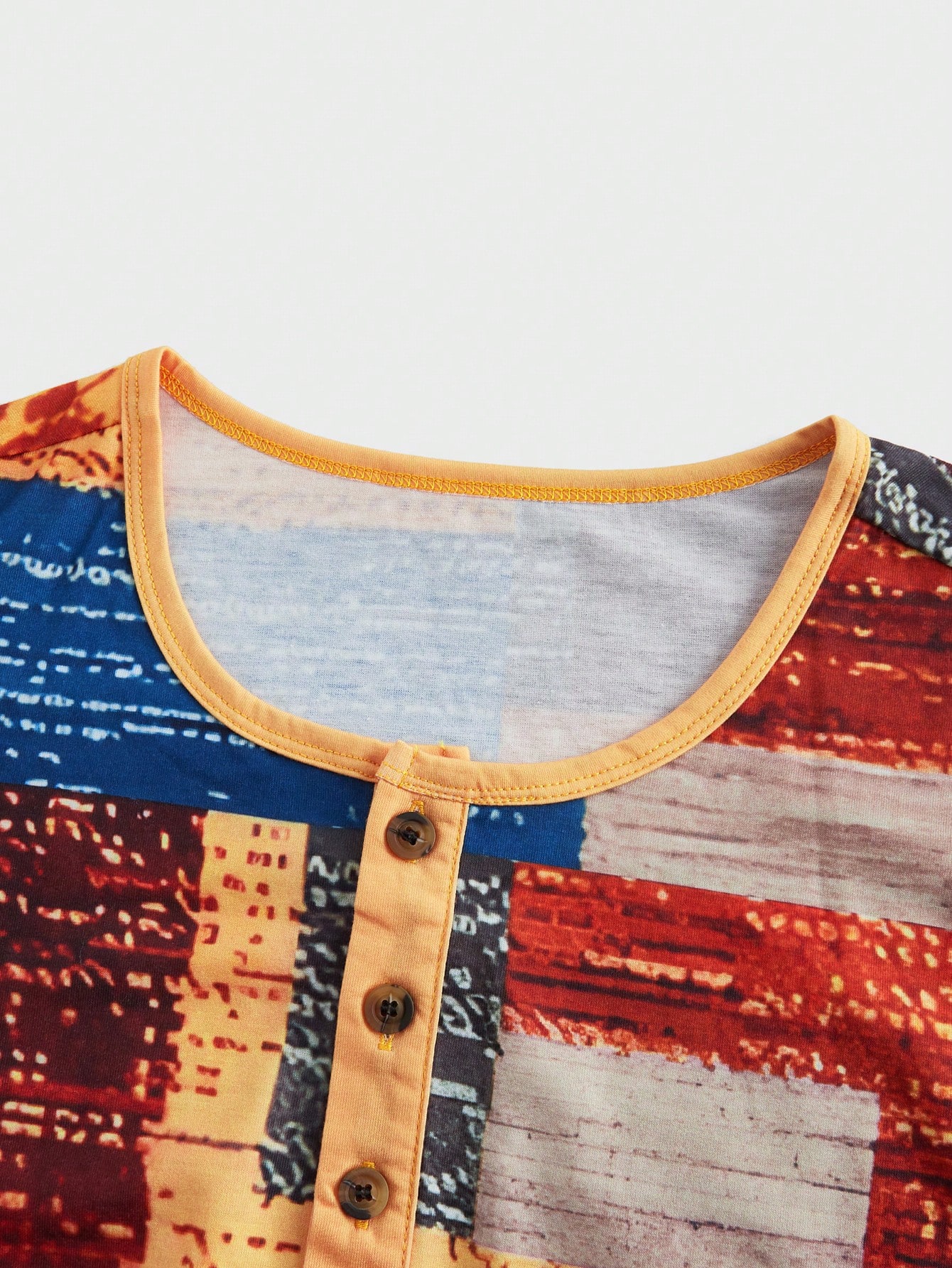 Manfinity KASUA Men??s Casual Henry Neck Short Sleeve T-Shirt, Multi-Color, Summer - Image 3