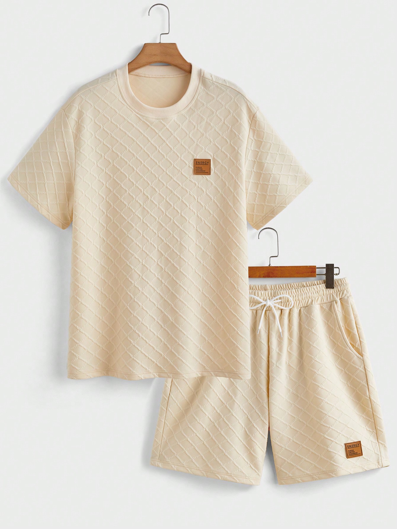 Manfinity KASUA Men Summer Round Neck Short-Sleeved T-Shirt And Drawstring Waist Shorts Set - Image 1