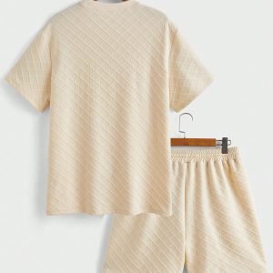 Manfinity KASUA Men Summer Round Neck Short-Sleeved T-Shirt And Drawstring Waist Shorts Set - Image 2