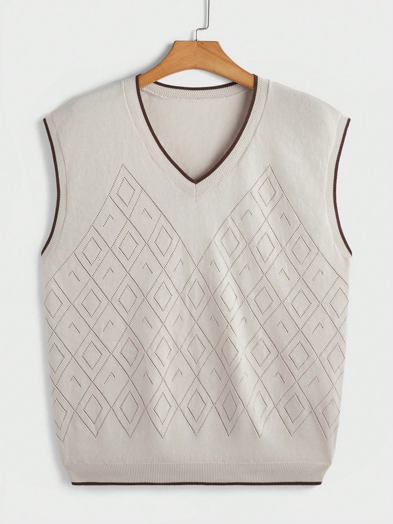 Manfinity KASUA Men??s V-Neck Sleeveless Simple Knit Sweater Vest, Casual Daily Wear - Image 1