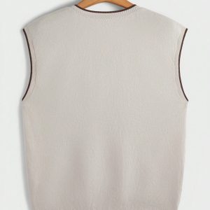 Manfinity KASUA Men??s V-Neck Sleeveless Simple Knit Sweater Vest, Casual Daily Wear - Image 2