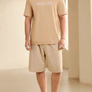 Manfinity KASUA Men Summer Letter Print Round Neck Short Sleeve Casual T-Shirt - Image 3