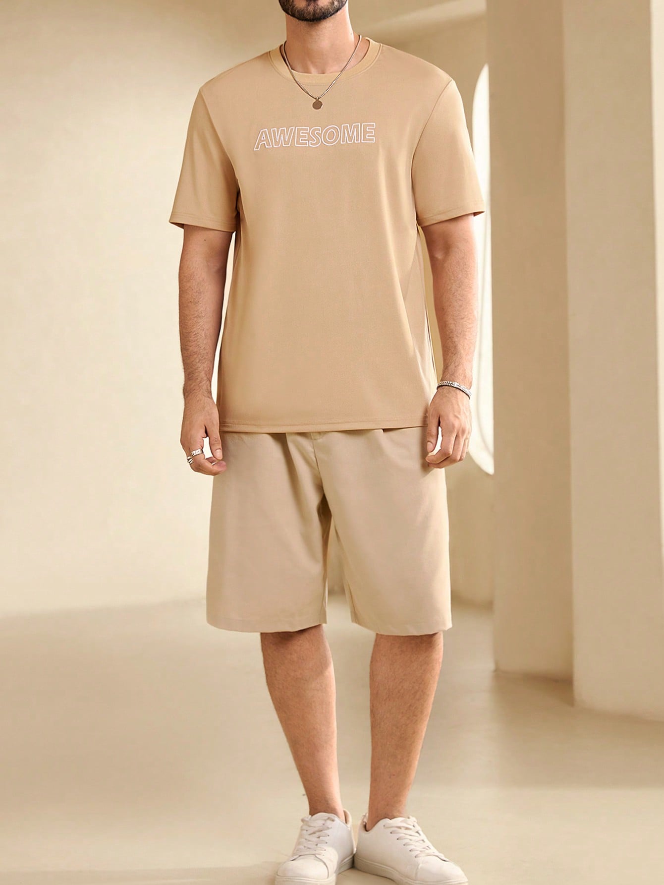 Manfinity KASUA Men Summer Letter Print Round Neck Short Sleeve Casual T-Shirt - Image 3