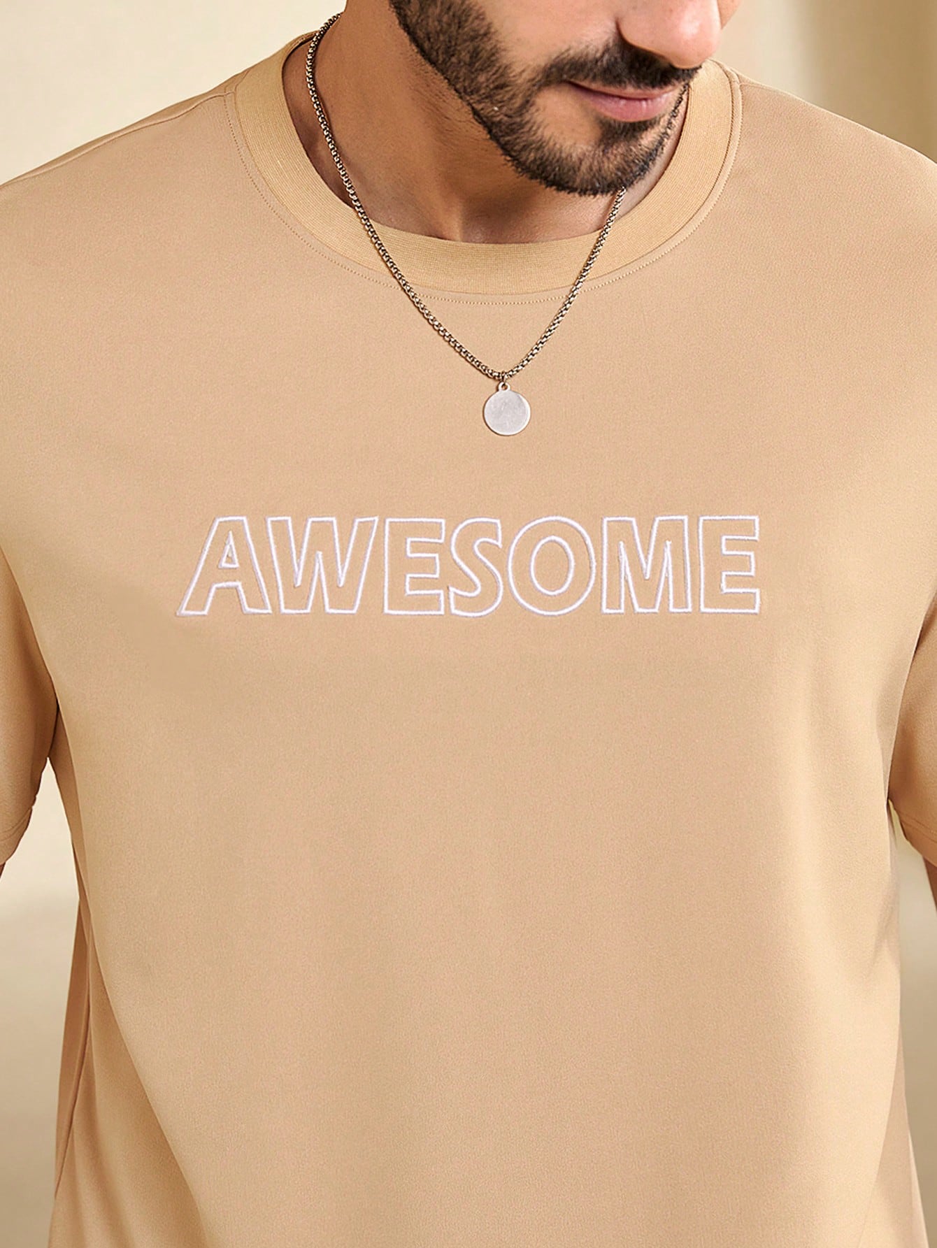 Manfinity KASUA Men Summer Letter Print Round Neck Short Sleeve Casual T-Shirt - Image 4