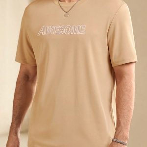 Manfinity KASUA Men Summer Letter Print Round Neck Short Sleeve Casual T-Shirt - Image 5