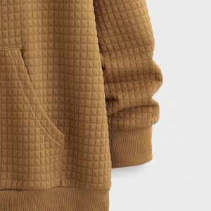 Manfinity KASUA Men??s Solid Color Splice Pocket Long Sleeve Minimalist Casual Hoodie - Image 4